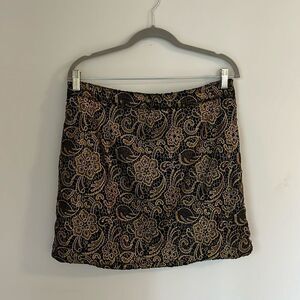 Banana Republic black and gold lace mini skirt